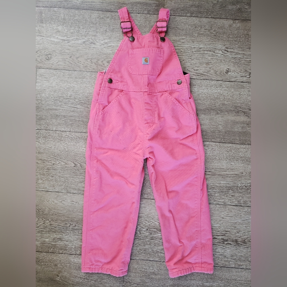 Carhartt Toddler Size 4 Pink Overalls
